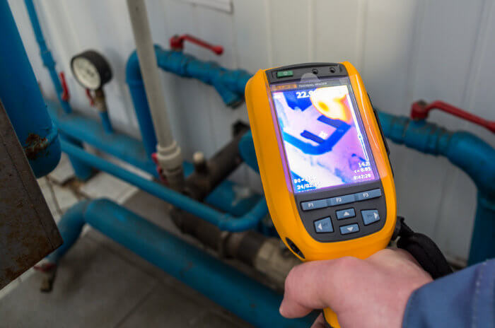 Hempstead Plumber locating a hidden water leak with detection equipment